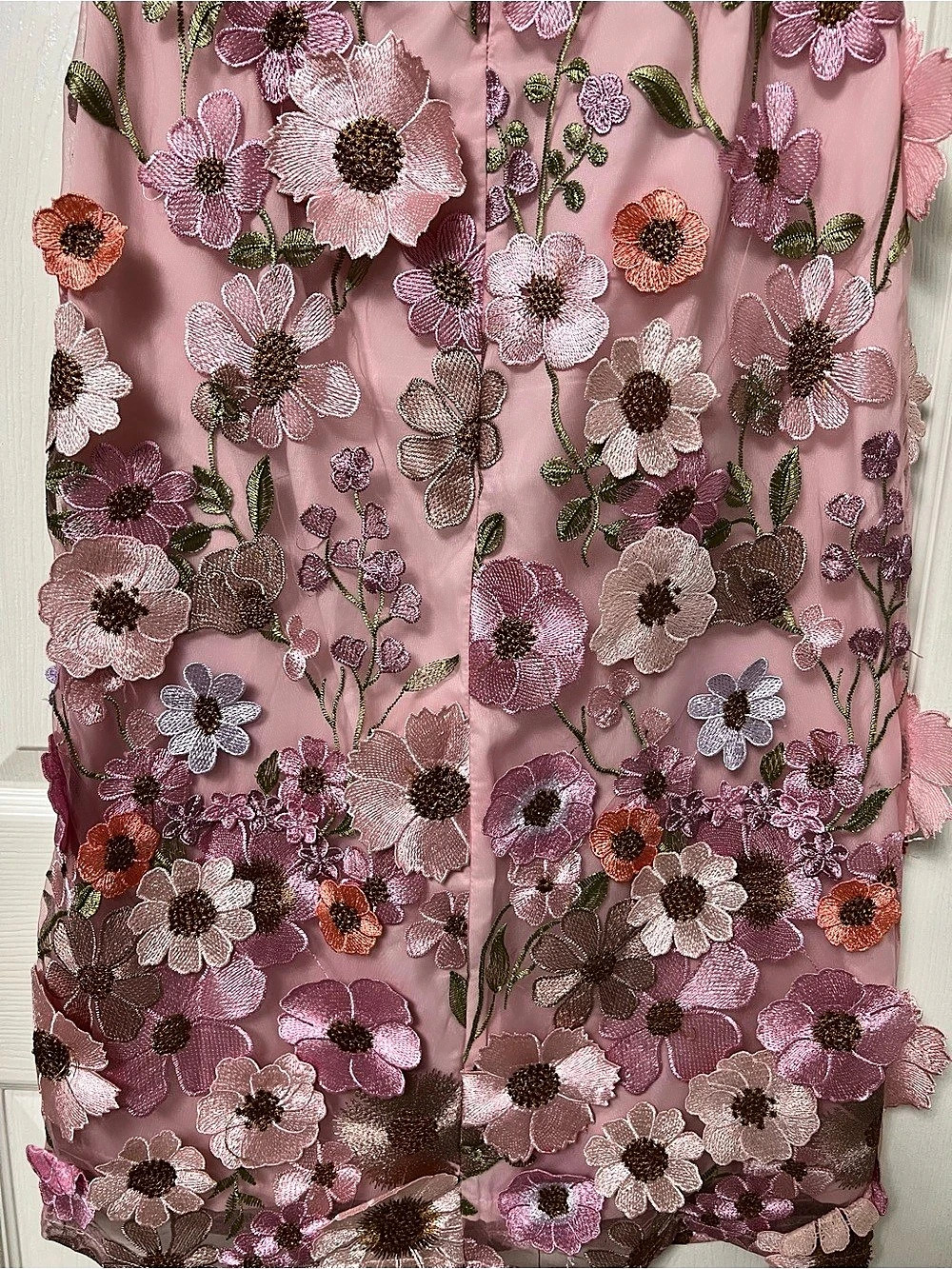 Lulus Unique Impression Pink 3D Floral Embroidered Halter Midi Dress Small - Picture 5 of 7